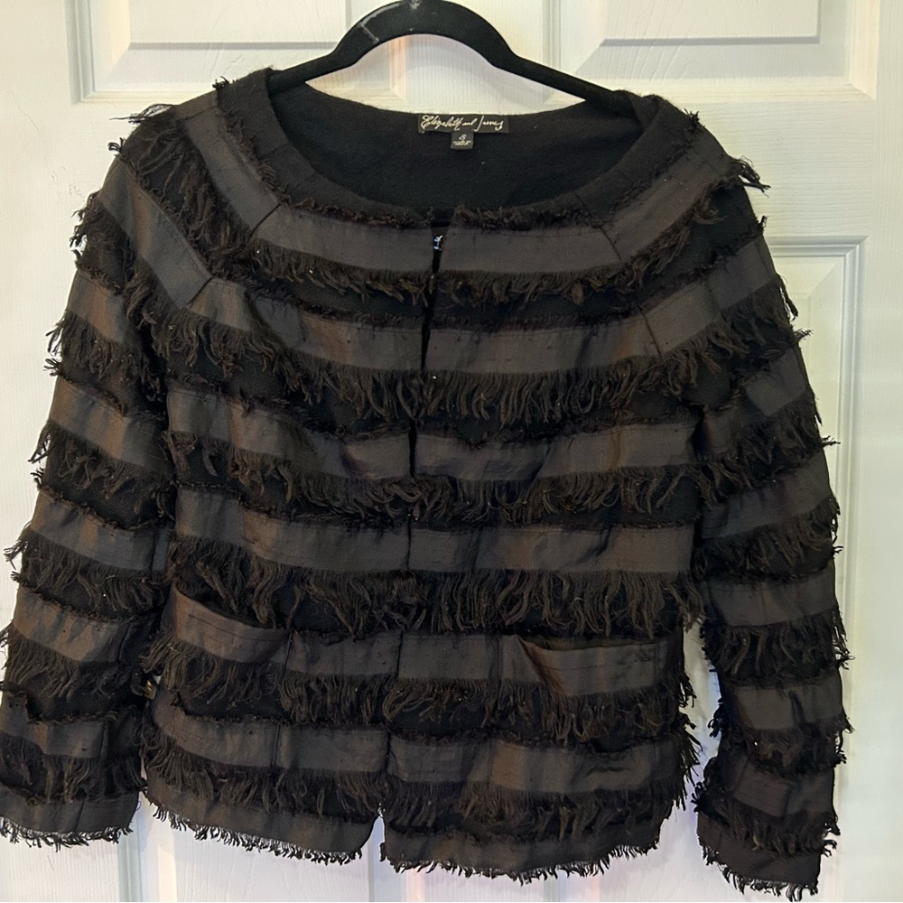 GUC Elizabeth and James Sunday Fringe Wool Silk Jacket Size S